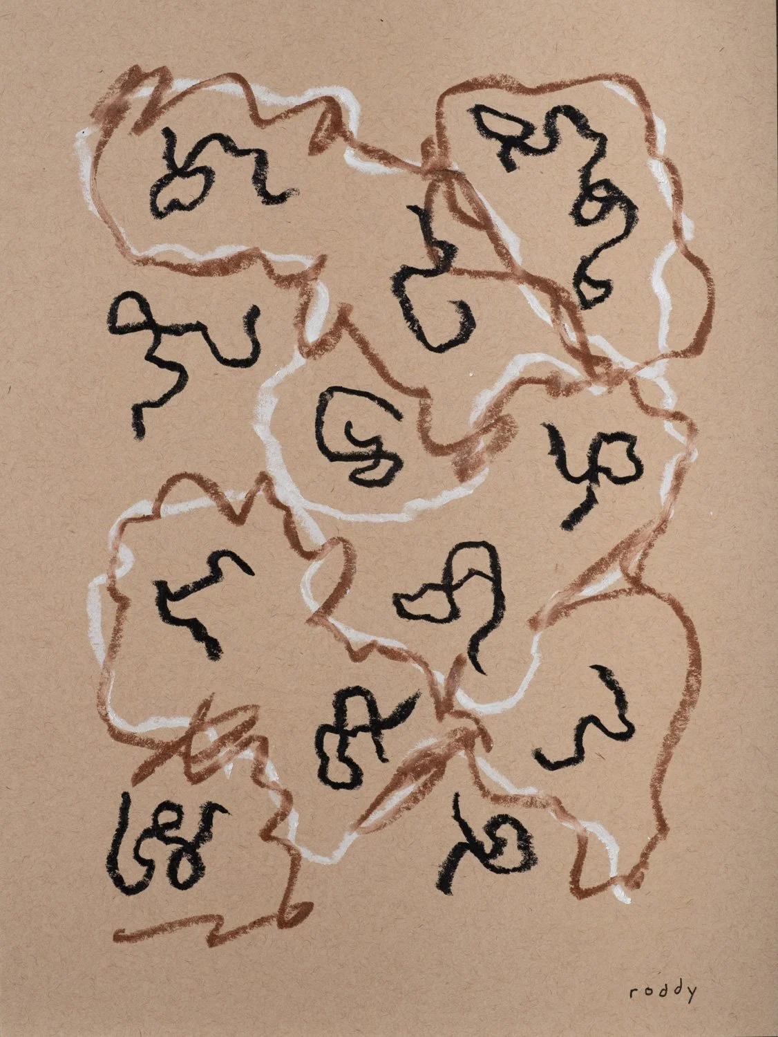 Organisms No. 3 / Oil Pastel on Paper, 9x12"