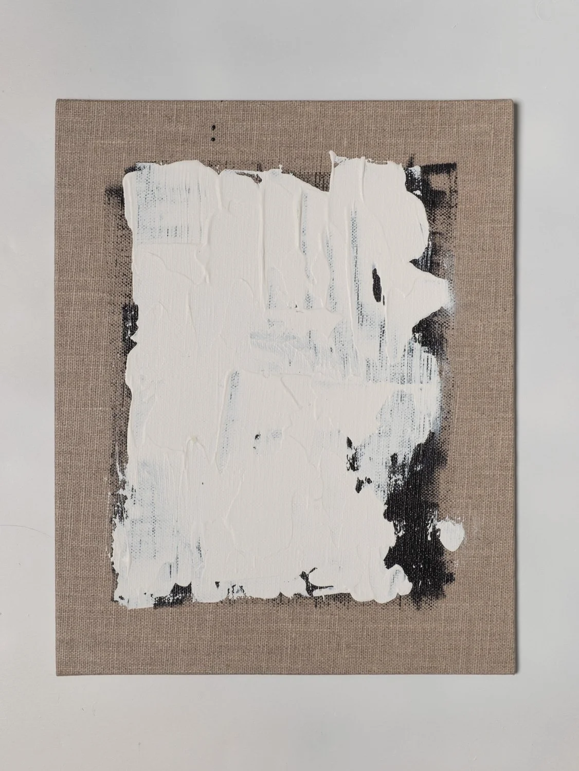 White on Black / Acrylic on Linen Panel , 8x10"
