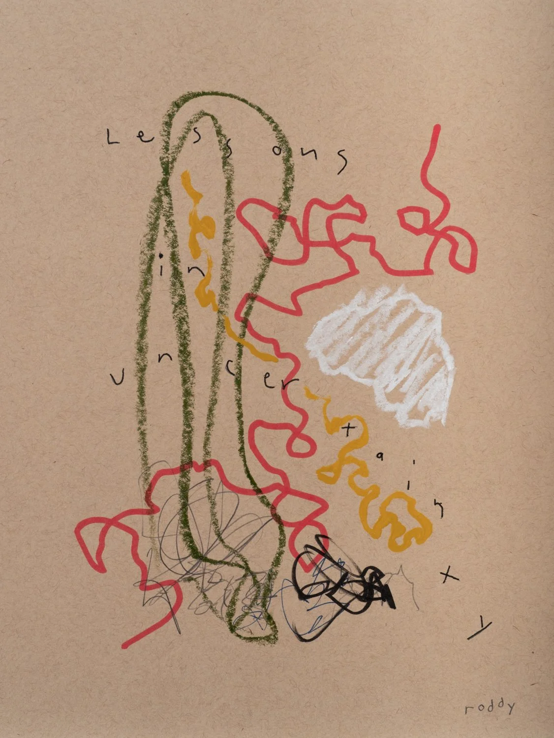Lessons in Uncertainty / Mixed Media on Paper, 9x12"
