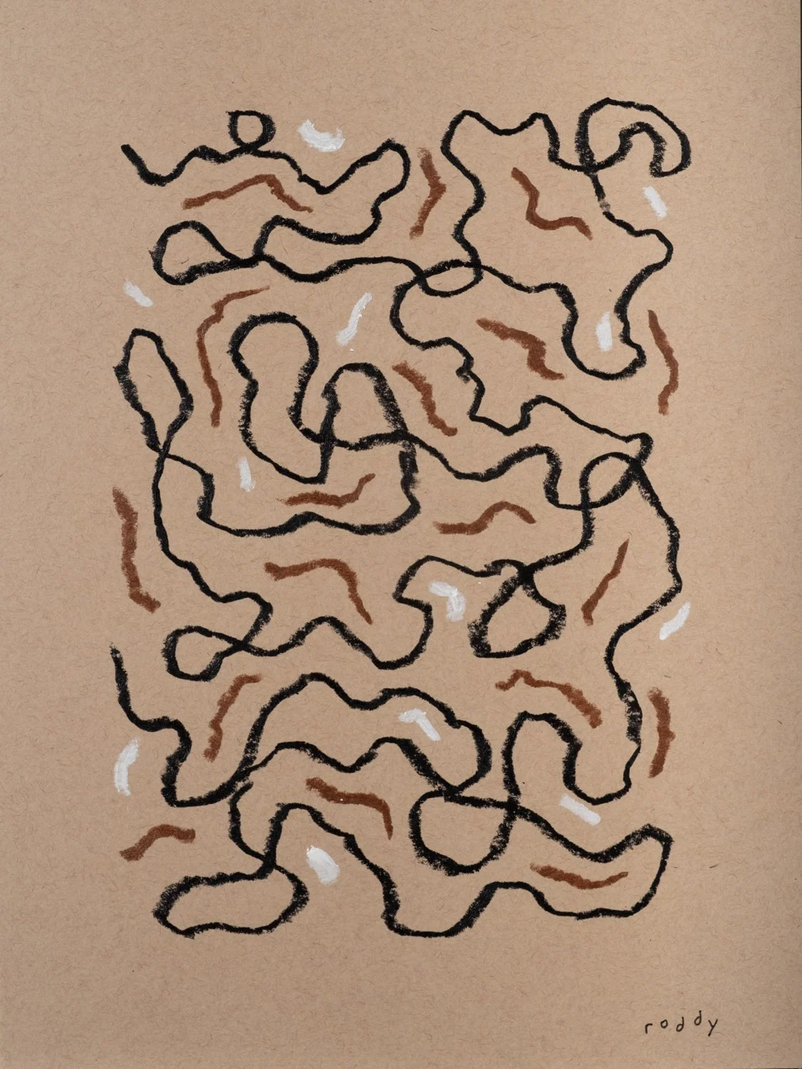 Organisms No. 5 / Oil Pastel on Paper, 9x12"