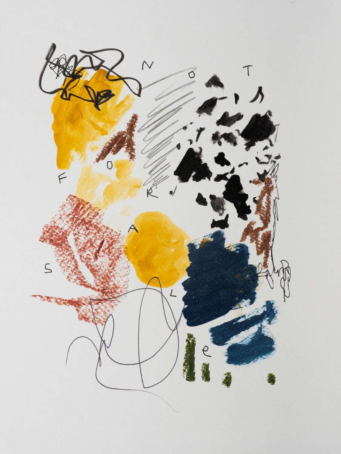 Not For Sale / Mixed Media on Paper, 9x12"