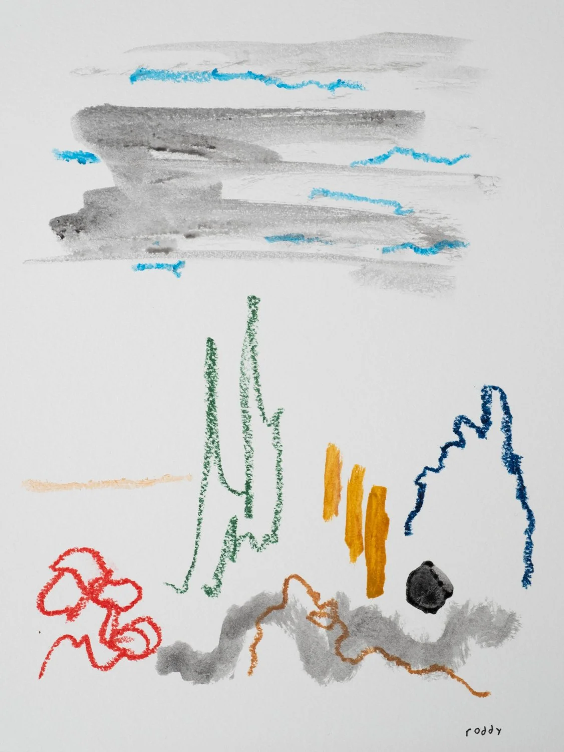 Landscape No. 1 / Mixed Media on Paper, 9x12"