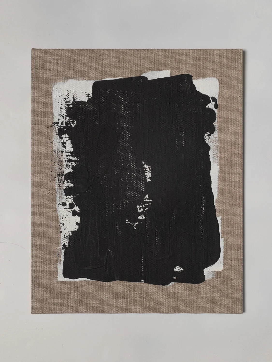 Black on White / Acrylic on Linen Panel , 8x10"