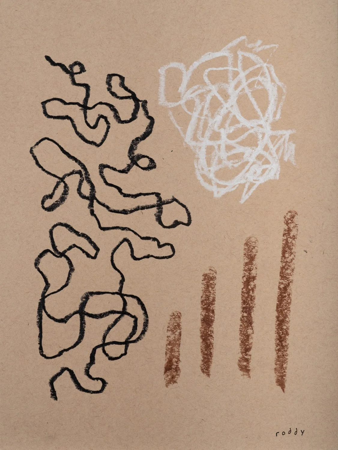 Organisms No. 4 / Oil Pastel on Paper, 9x12"