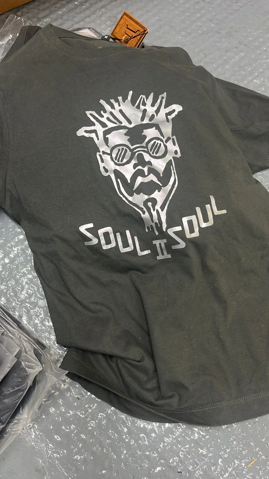 Classic 'Funki Dred' T Shirt Army Green/Silver