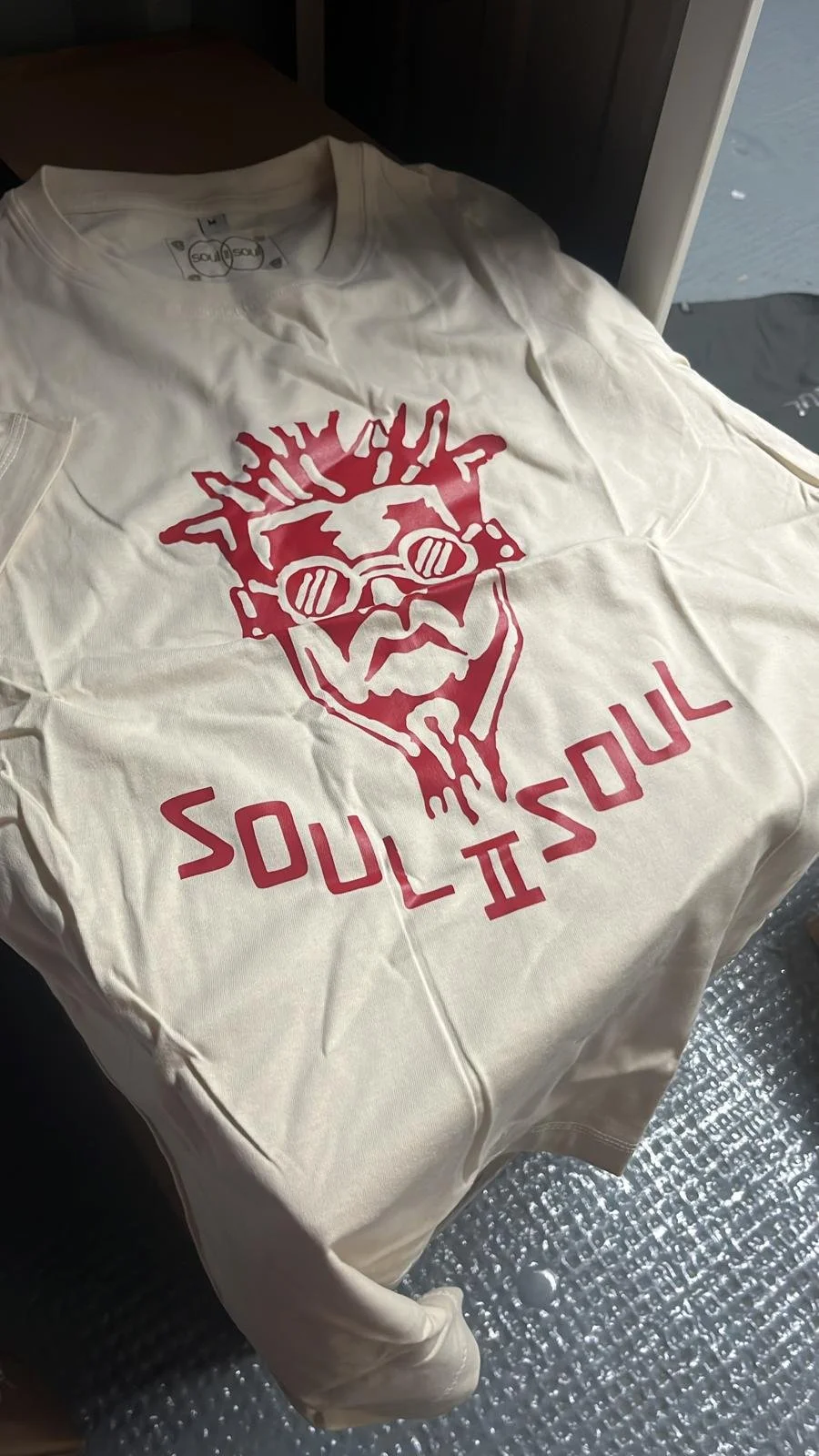 Classic 'Funki Dred' T Shirt Cream/Red