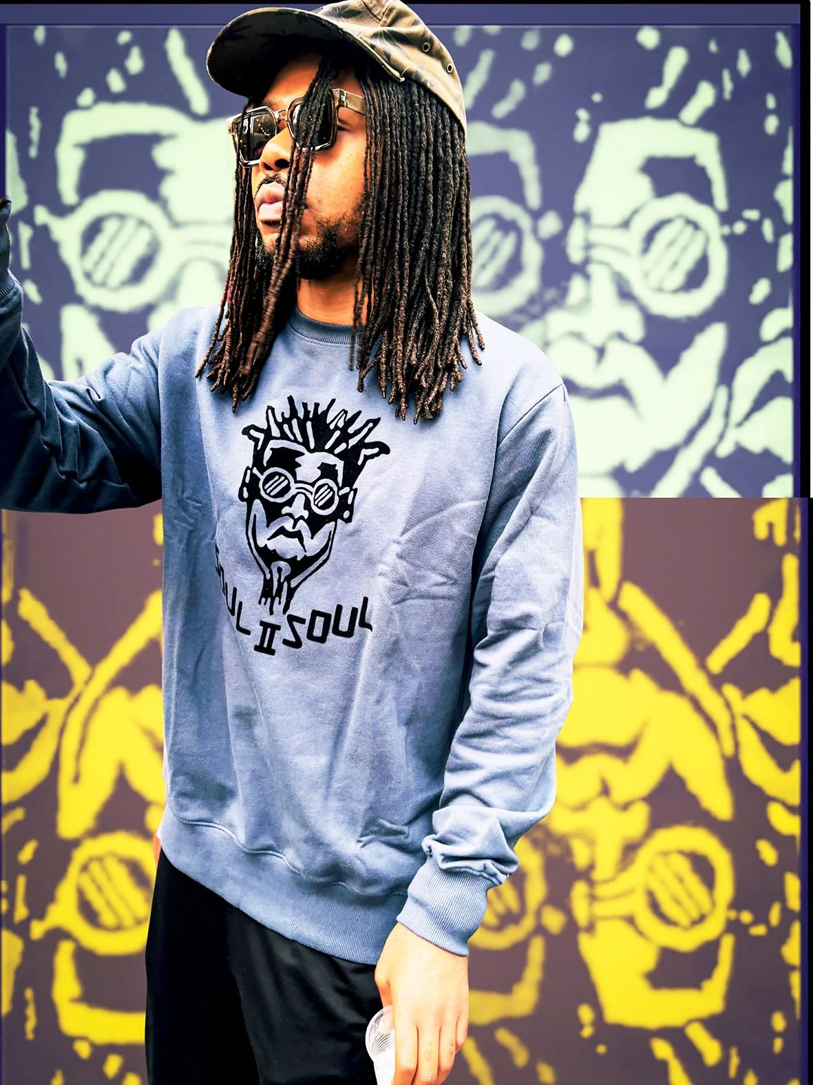Classic ‘SIIS Funki Dred' Sweatshirt Blue Slate