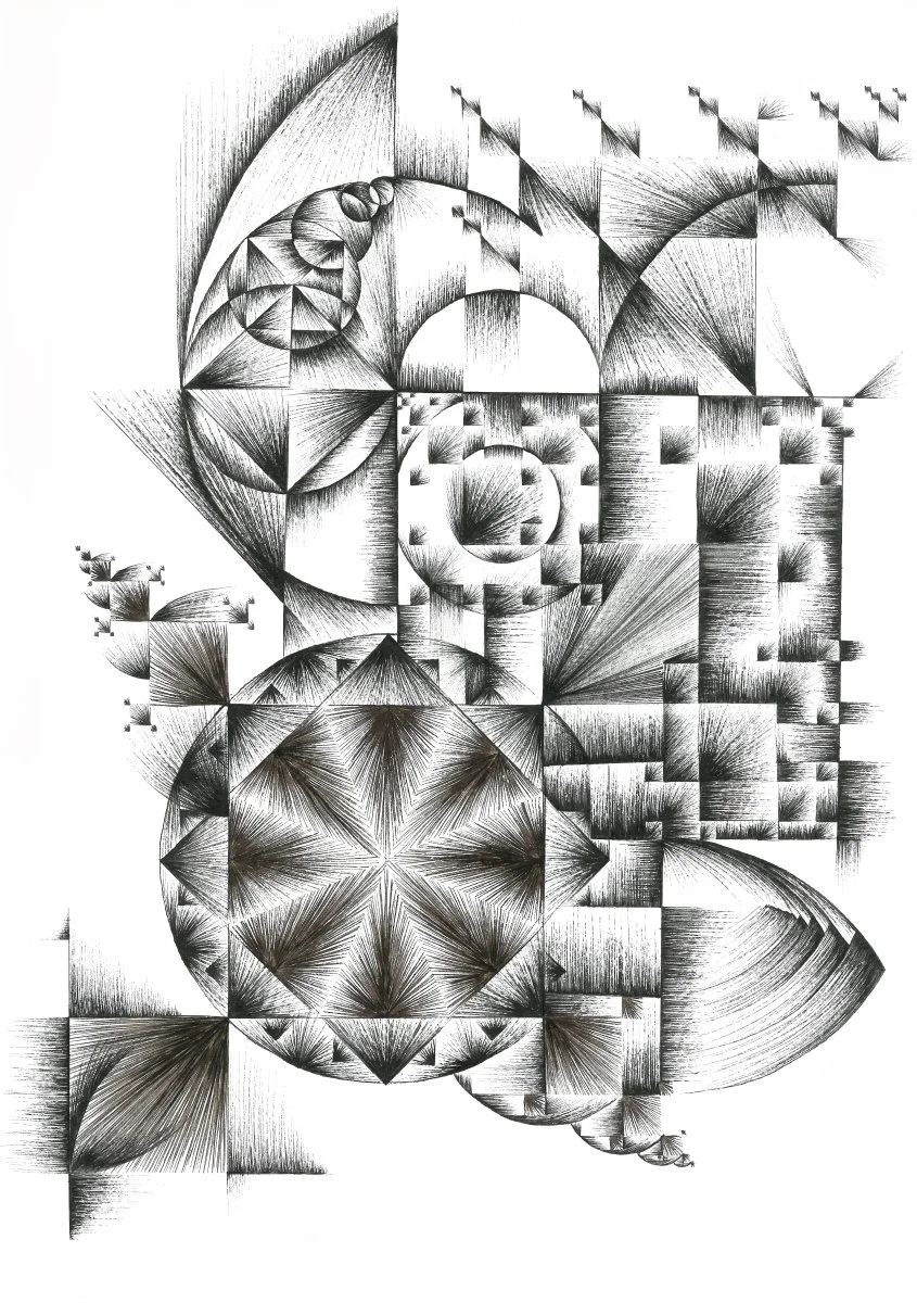 Refraction - 2014, ink on paper, 42 x29.7 x cm