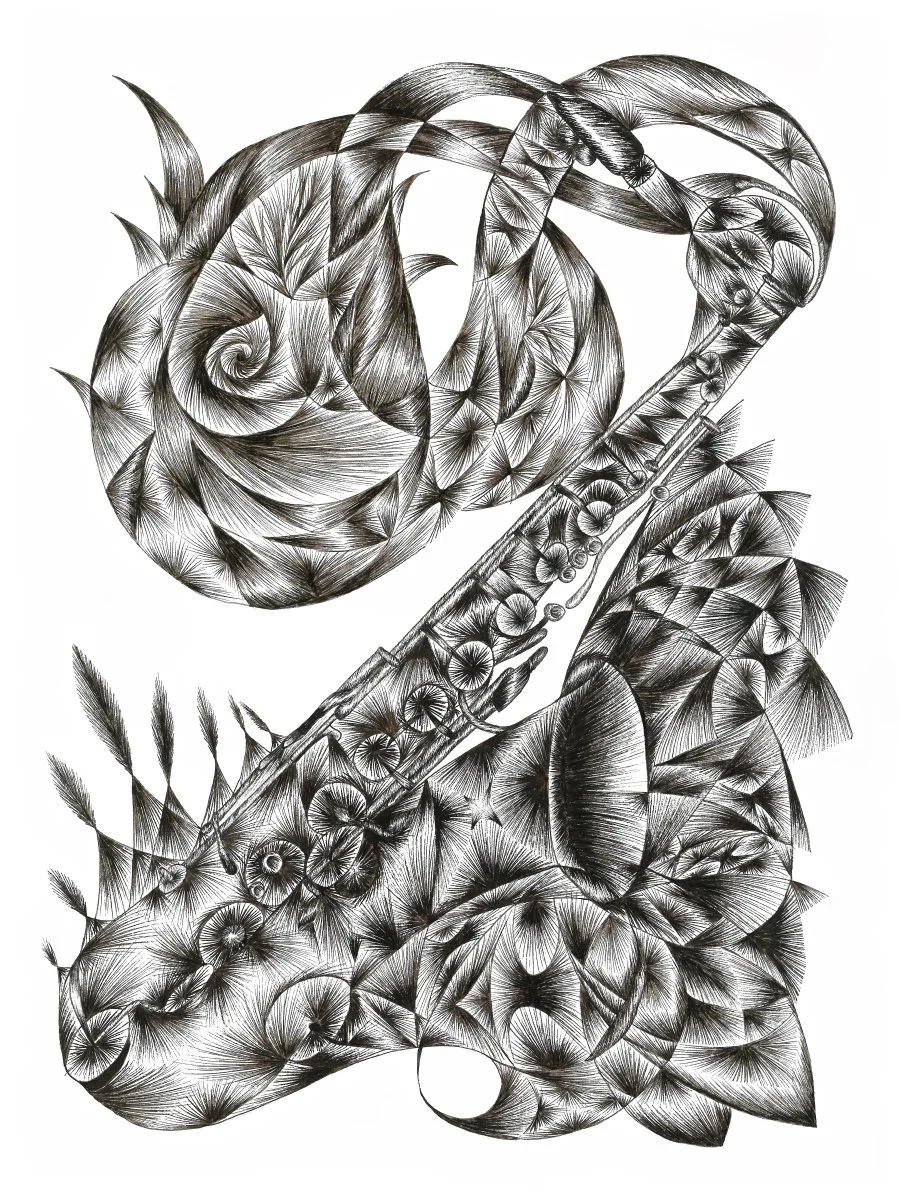 Breathwork - 2014, ink on paper, 29.7 x 42 x cm