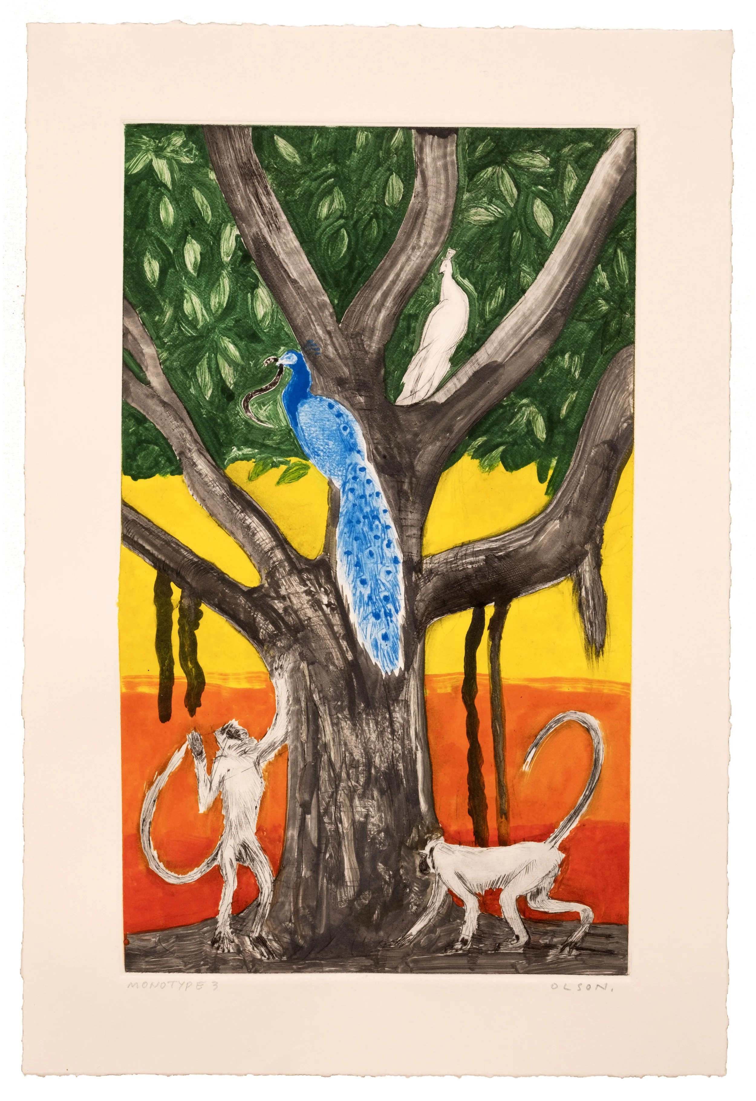   The Tree of Life 3  , 2026, monotype copper plate print on paper 
Paper size: 17 x 11.5 inches 
Image size: 13.75 x 8.25 inches 
$700