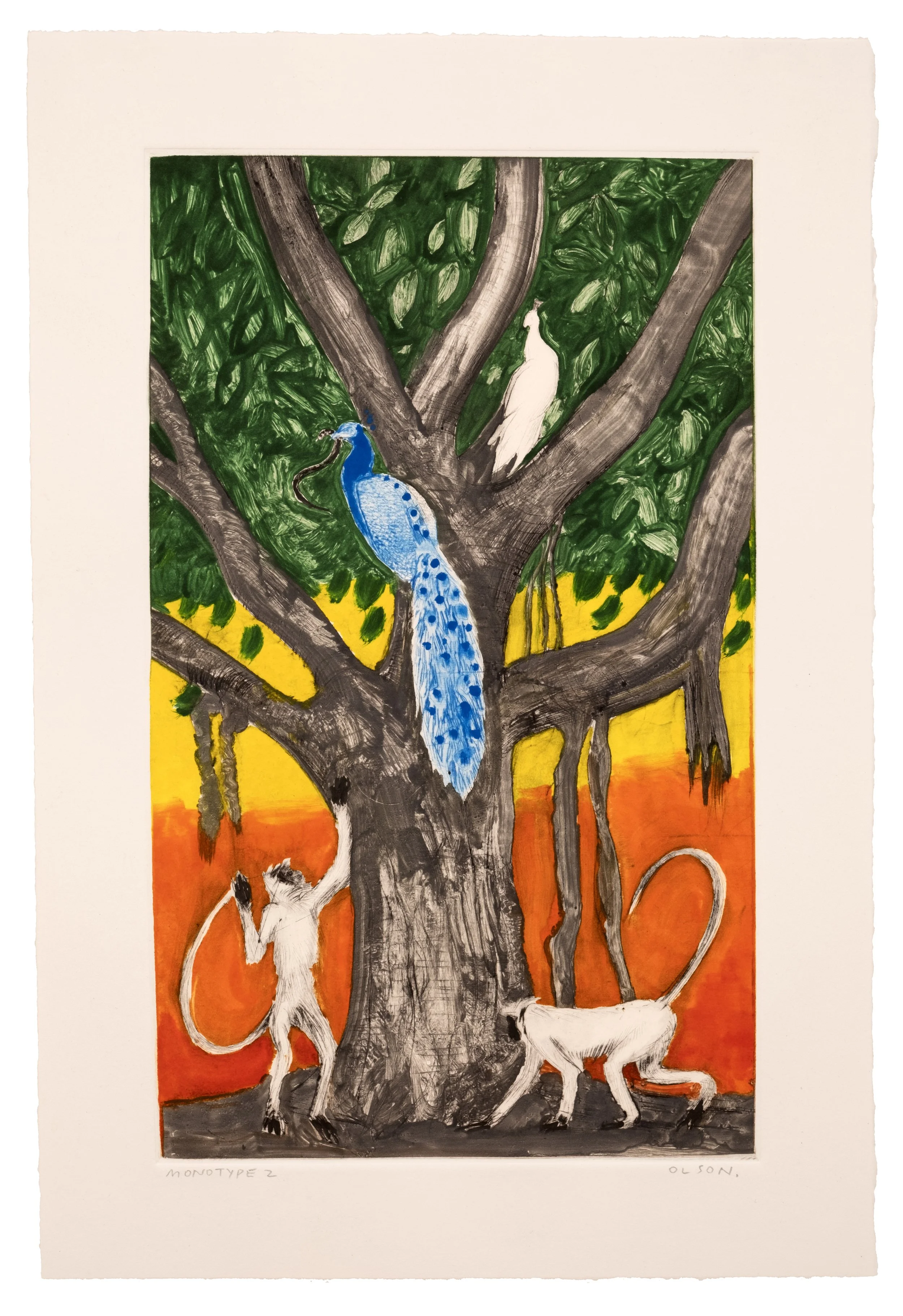   The Tree of Life 2  , 2026, monotype copper plate print on paper 
Paper size: 17 x 11.5 inches 
Image size: 13.75 x 8.25 inches 
$700