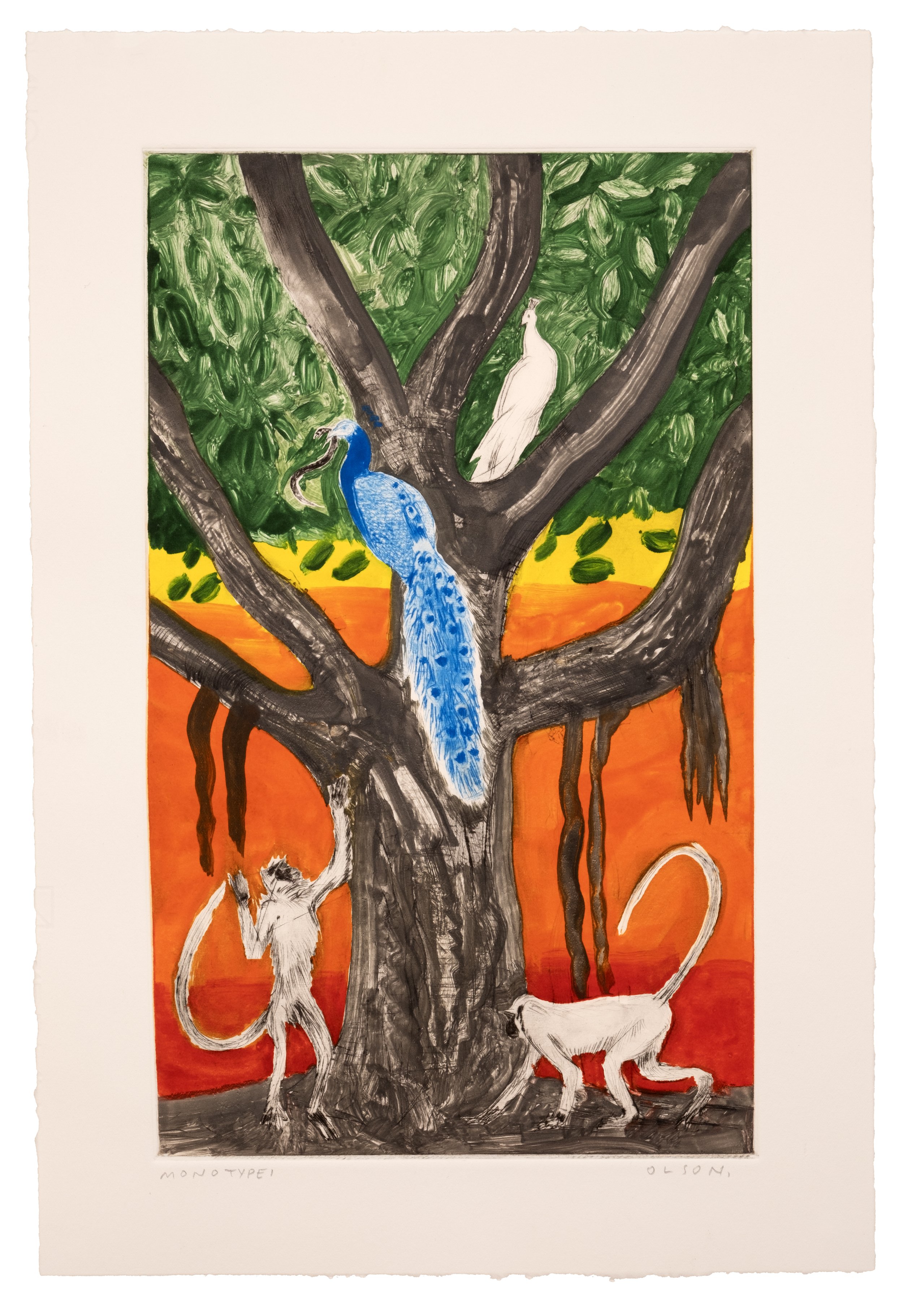   The Tree of Life 1  , 2026, monotype copper plate print on paper 
Paper size: 17 x 11.5 inches 
Image size: 13.75 x 8.25 inches 
$700
