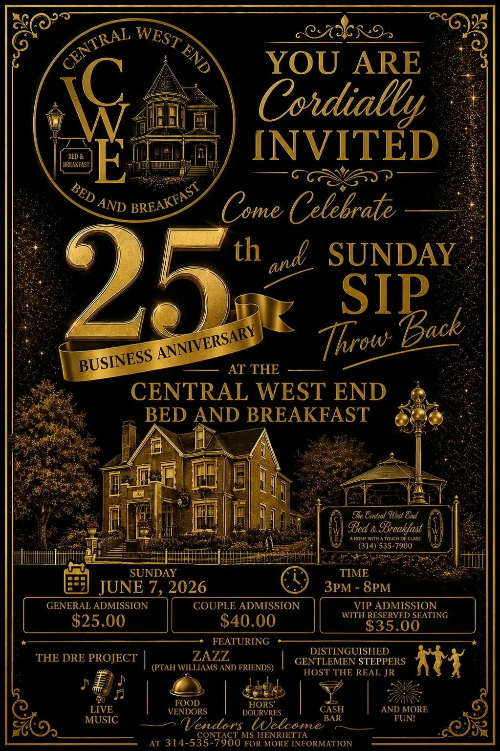 Central West End Bed & Breakfast 25th Business Anniversary