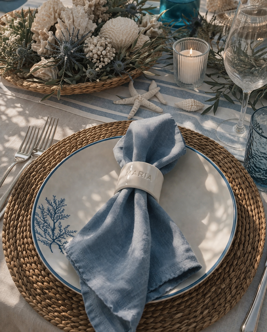 servilletero de cerámica para boda Marcasitio