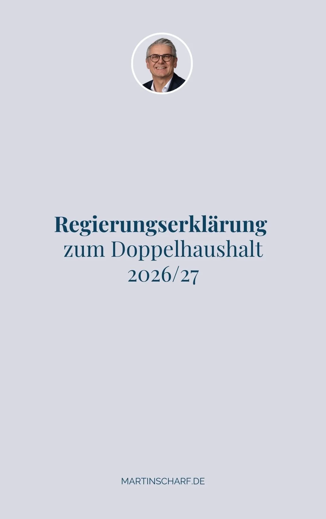 Regierungserklärung zum Doppelhaushalt 2026/2027
