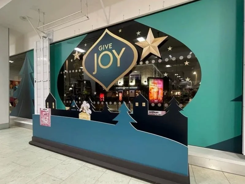 We created sparkling Christmas window displays for various Boots stores, blending festive graphics with eye-catching print and display elements to capture the magic of the season.