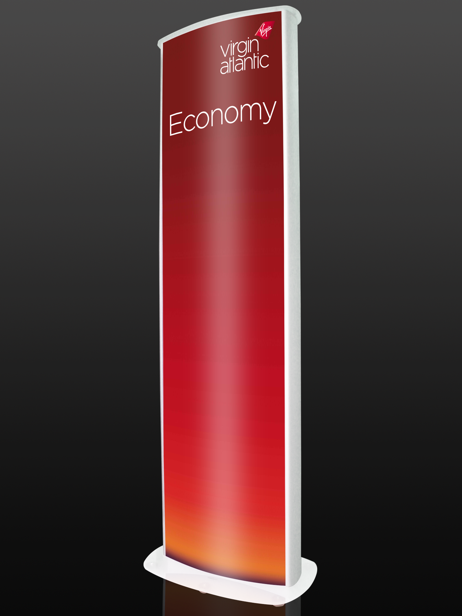 GrafikPod Totem Display produced for Virgin Atlantic