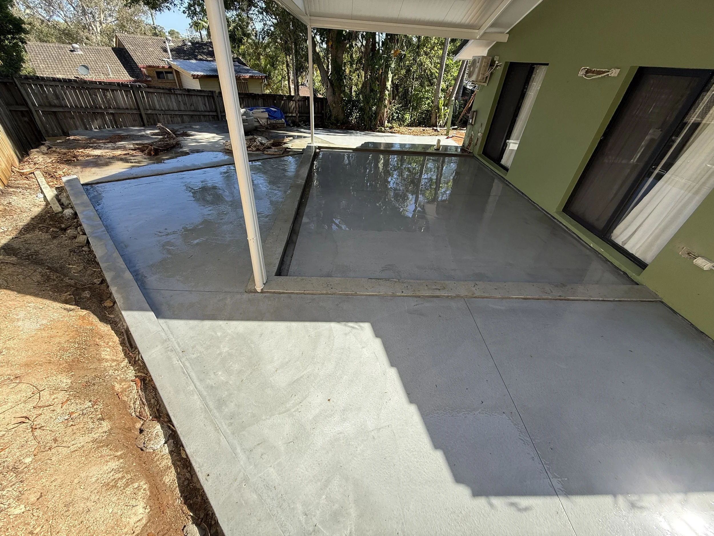 Concrete patio area for outdoor entertaining space