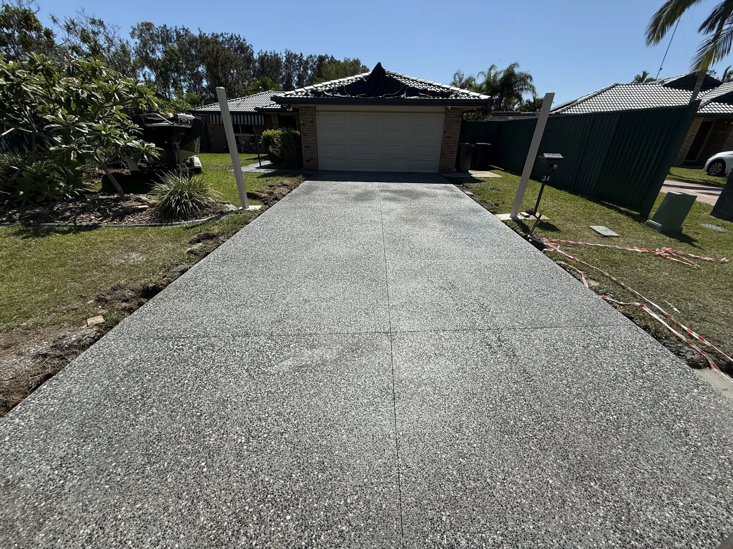 Concrete driveway installation on Gold Coast residential property