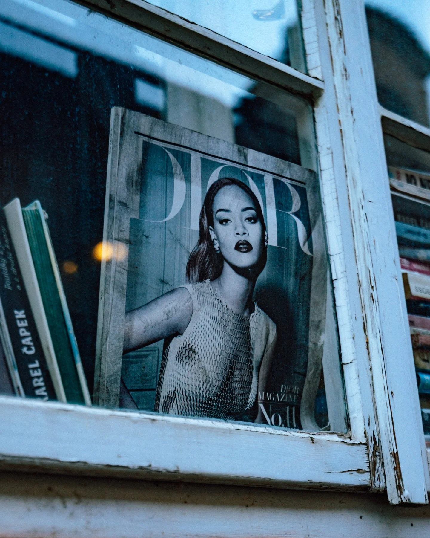 Wyblakła od słońca Rihanna stoi na straży prywatności. Parter oddycha swoim tempem tuż za papierowym filtrem na wścibskość przechodni&oacute;w. 

Eng

A sun faded Rihanna stands guard over someone&rsquo;s privacy. The ground floor breathes at its own