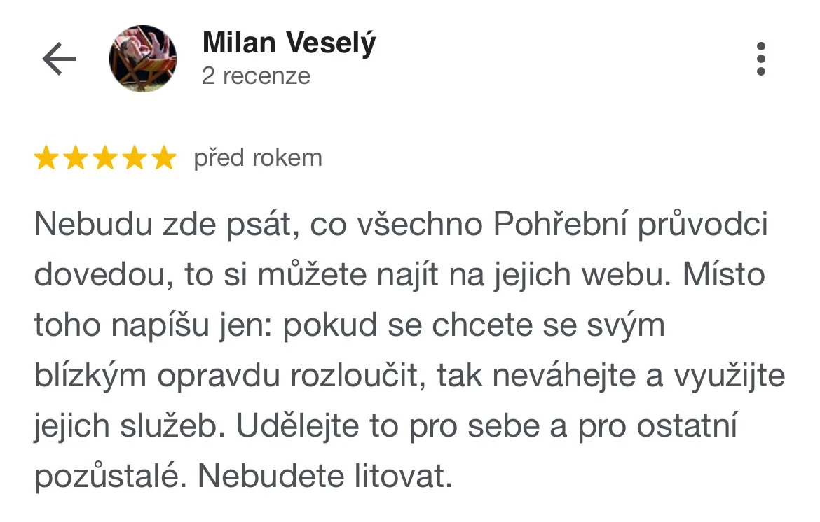 Pohřební průvodci - hodnocení, recenze Milan Veselý