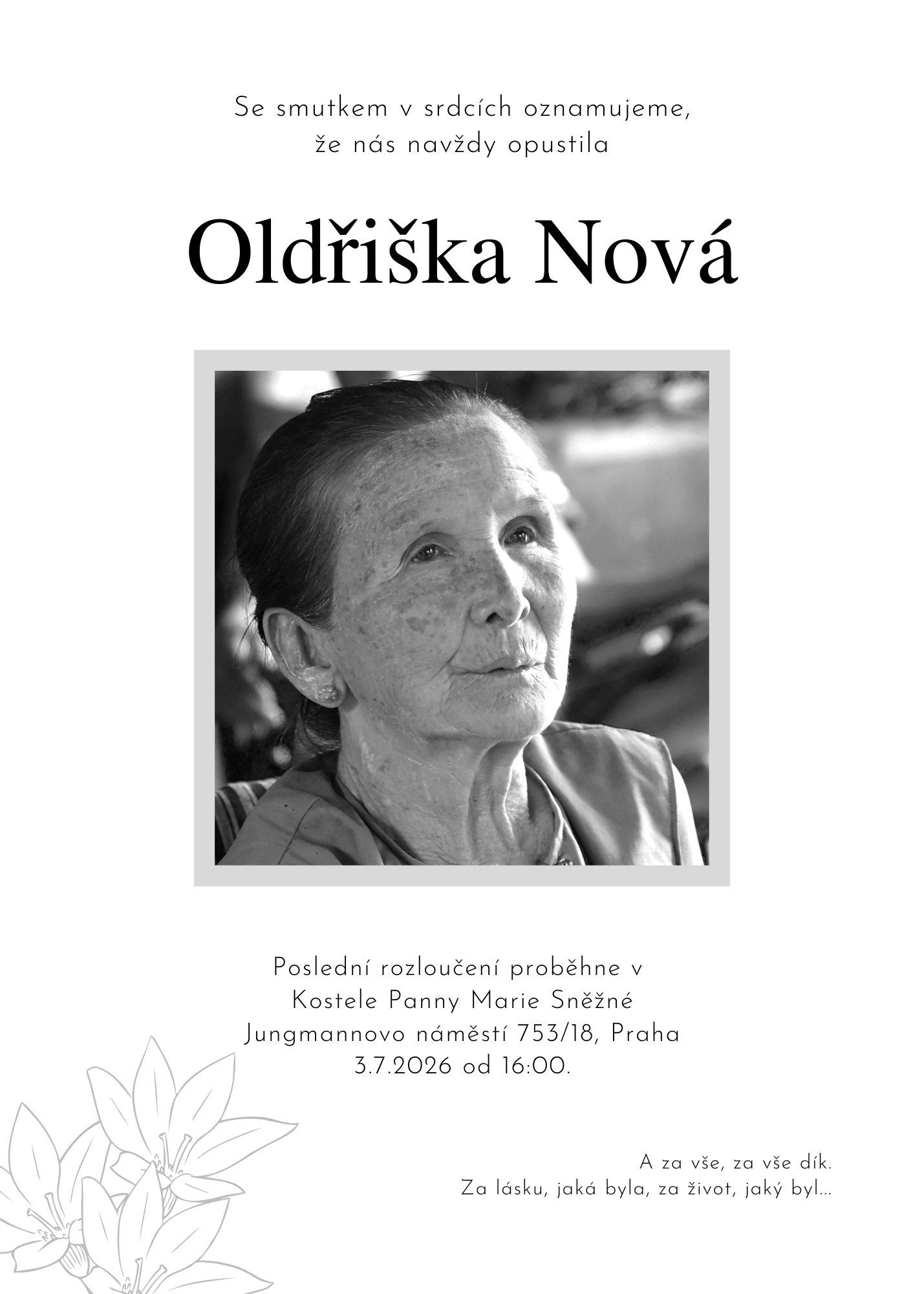 PARTE (SMUTEČNÍ OZNÁMENÍ) 32 POHŘEBNÍ PRŮVODCI
