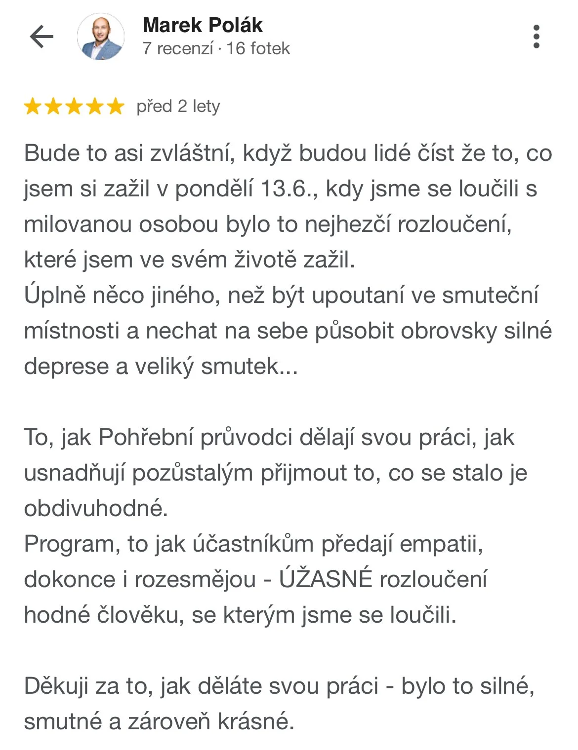 Pohřební průvodci - hodnocení, recenze Marek Polák