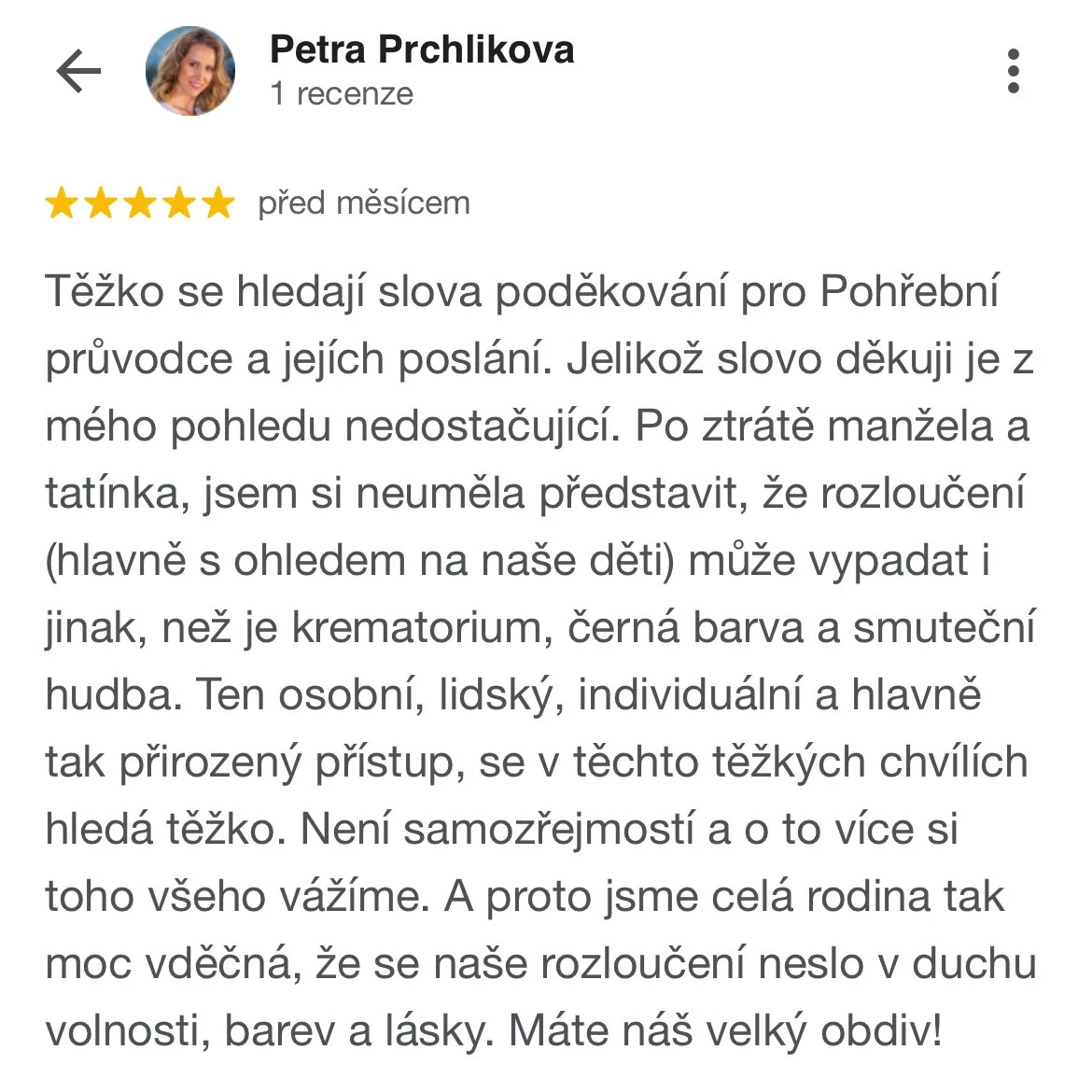 Pohřební průvodci - hodnocení, recenze Petra Prchlíková