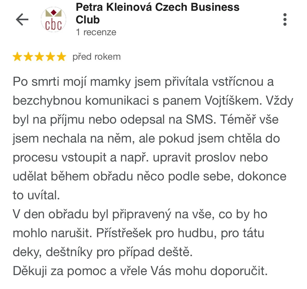 Pohřební průvodci - hodnocení, recenze  Petra Kleinová