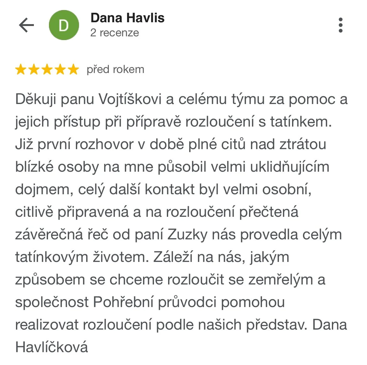 Pohřební průvodci - hodnocení, recenze Dana Havlem