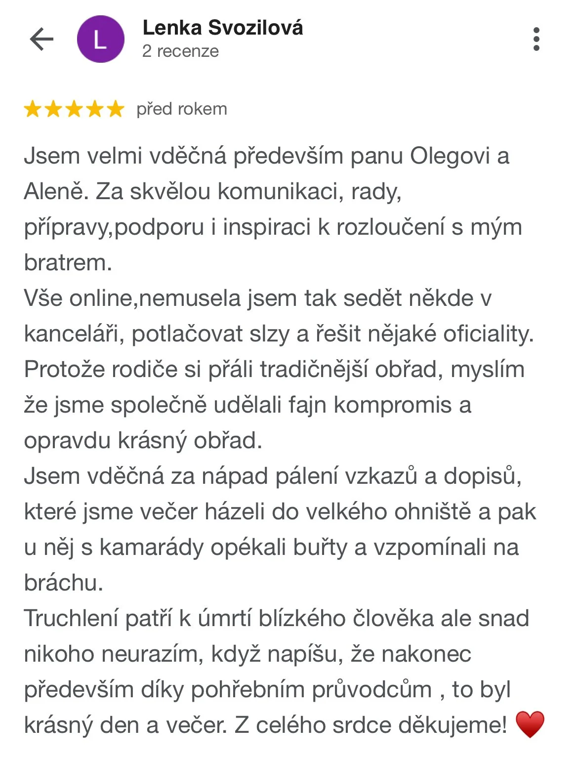 Pohřební průvodci - hodnocení, recenze Lenka Svozilová