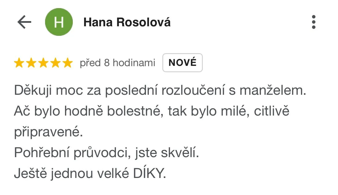 Pohřební průvodci - hodnocení, recenze Hana Rosolová