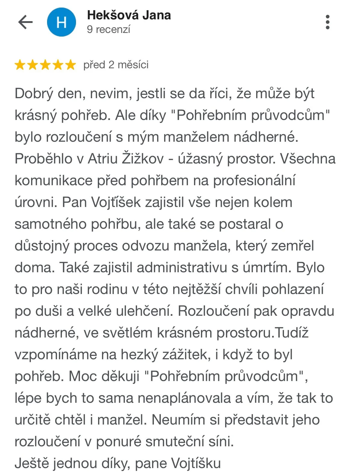 Pohřební průvodci - hodnocení, recenze Jany Hekšové