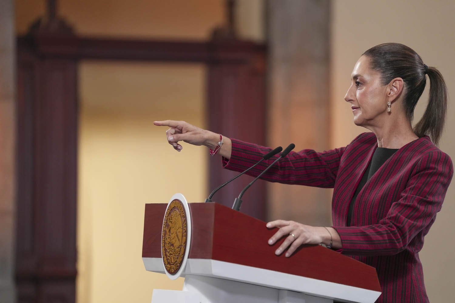 President of Mexico Claudia Sheinbaum at a press conference