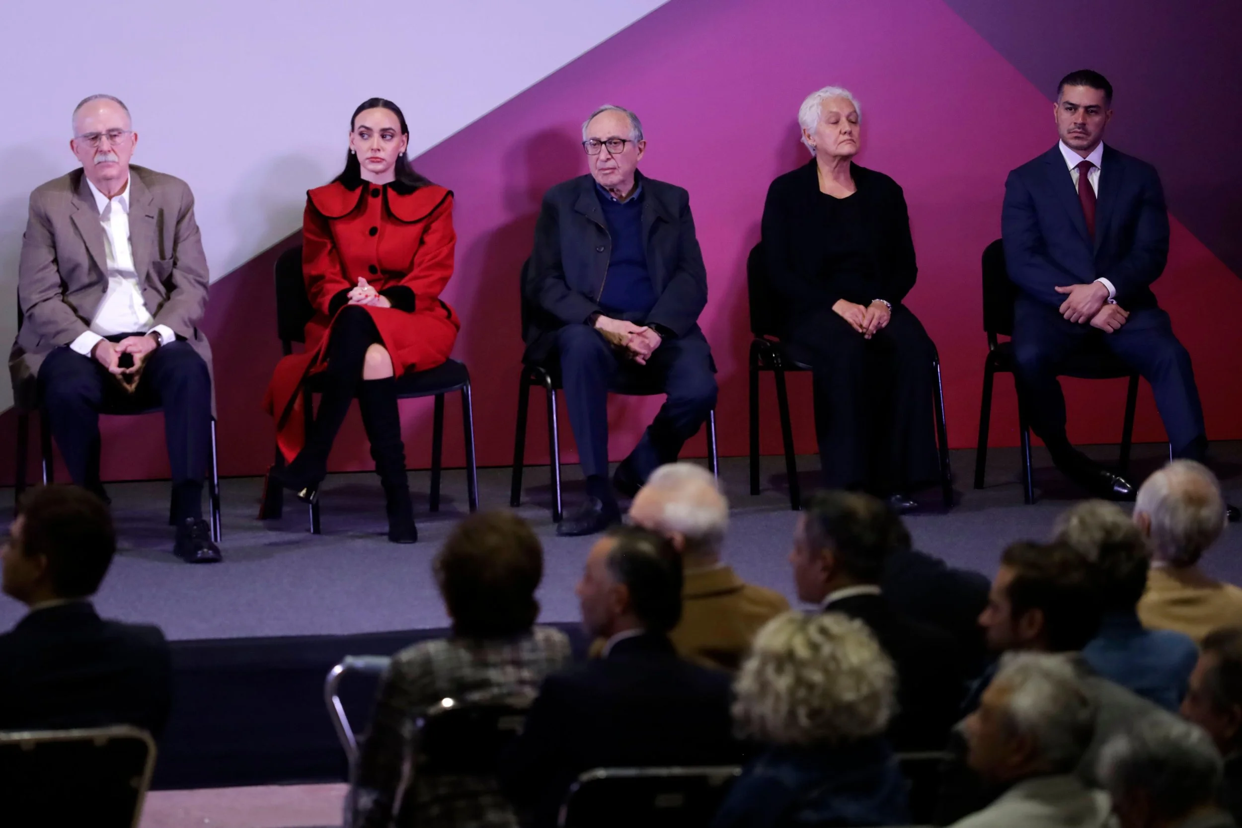 Altagracia Gómez Sierra at a news conference in Mexico City