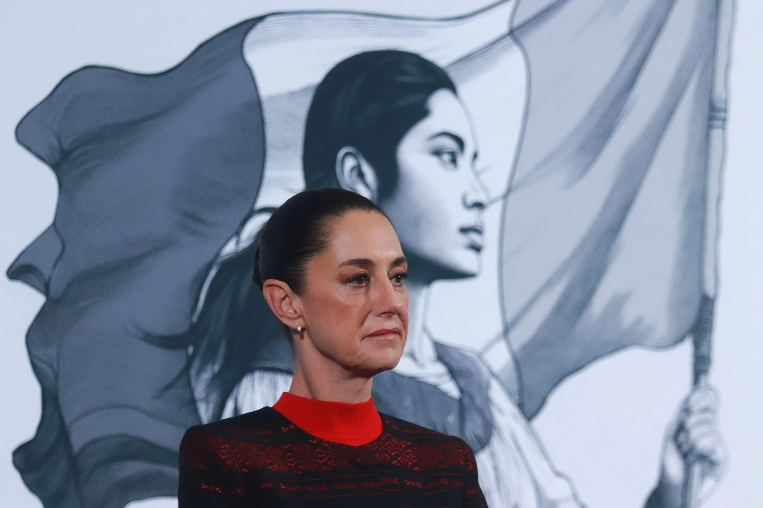 Mexican President Claudia Sheinbaum at a news conference