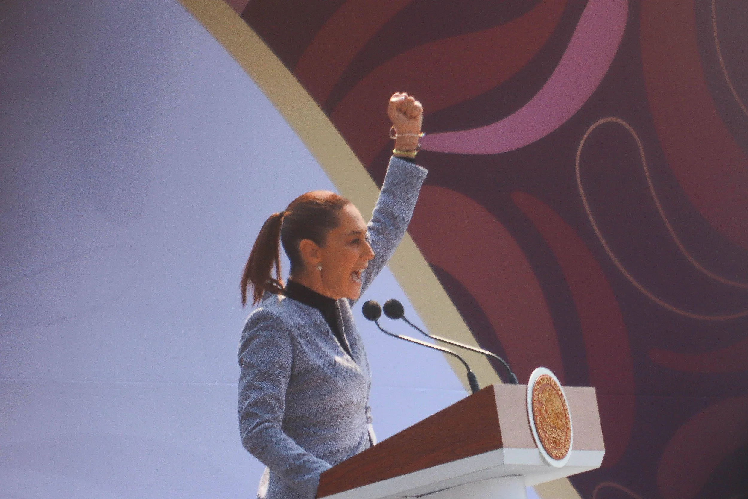 Mexican President Claudia Sheinbaum at a rally in Mexico City.