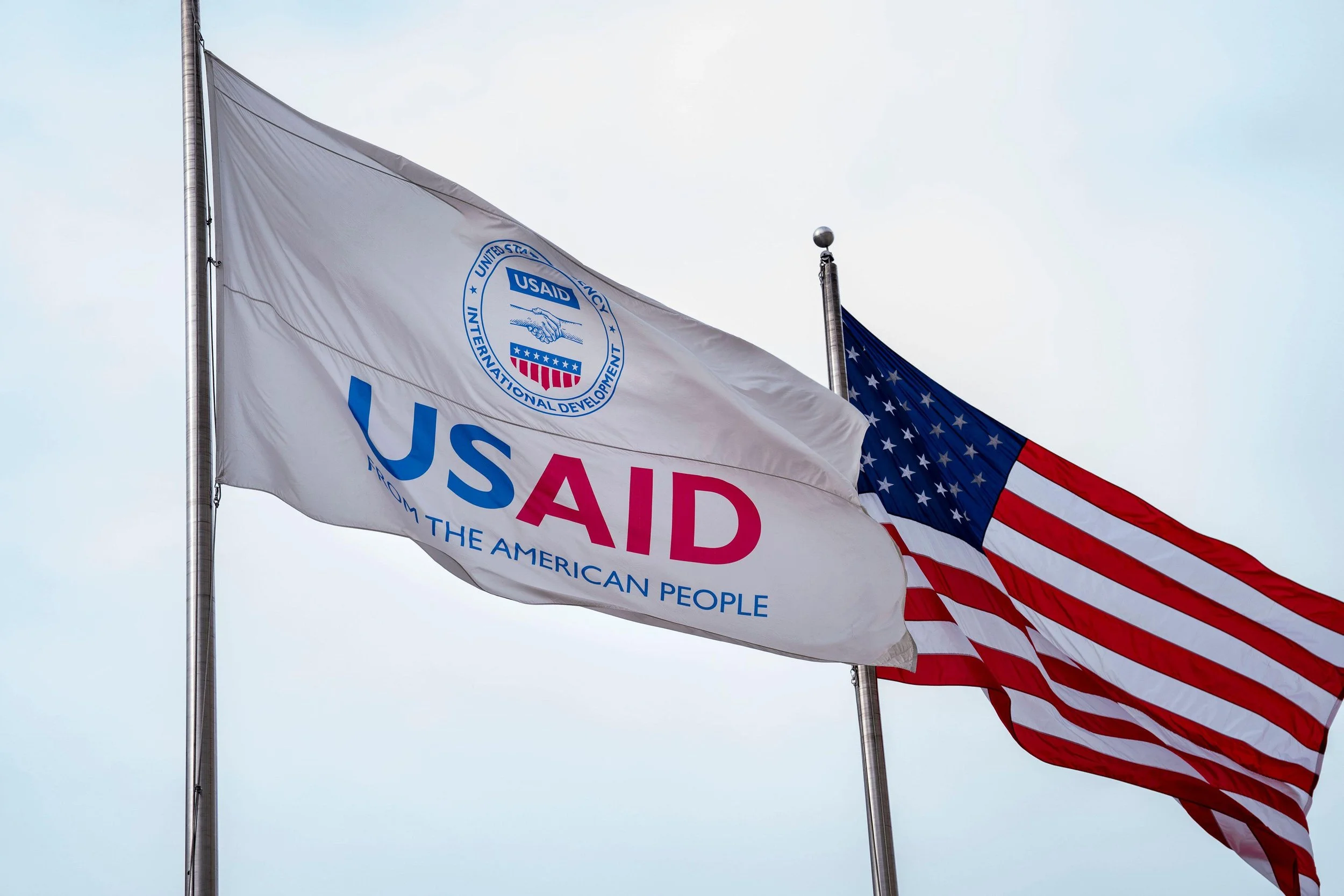 Flag of USAID flying before Donald Trump made cuts to it.