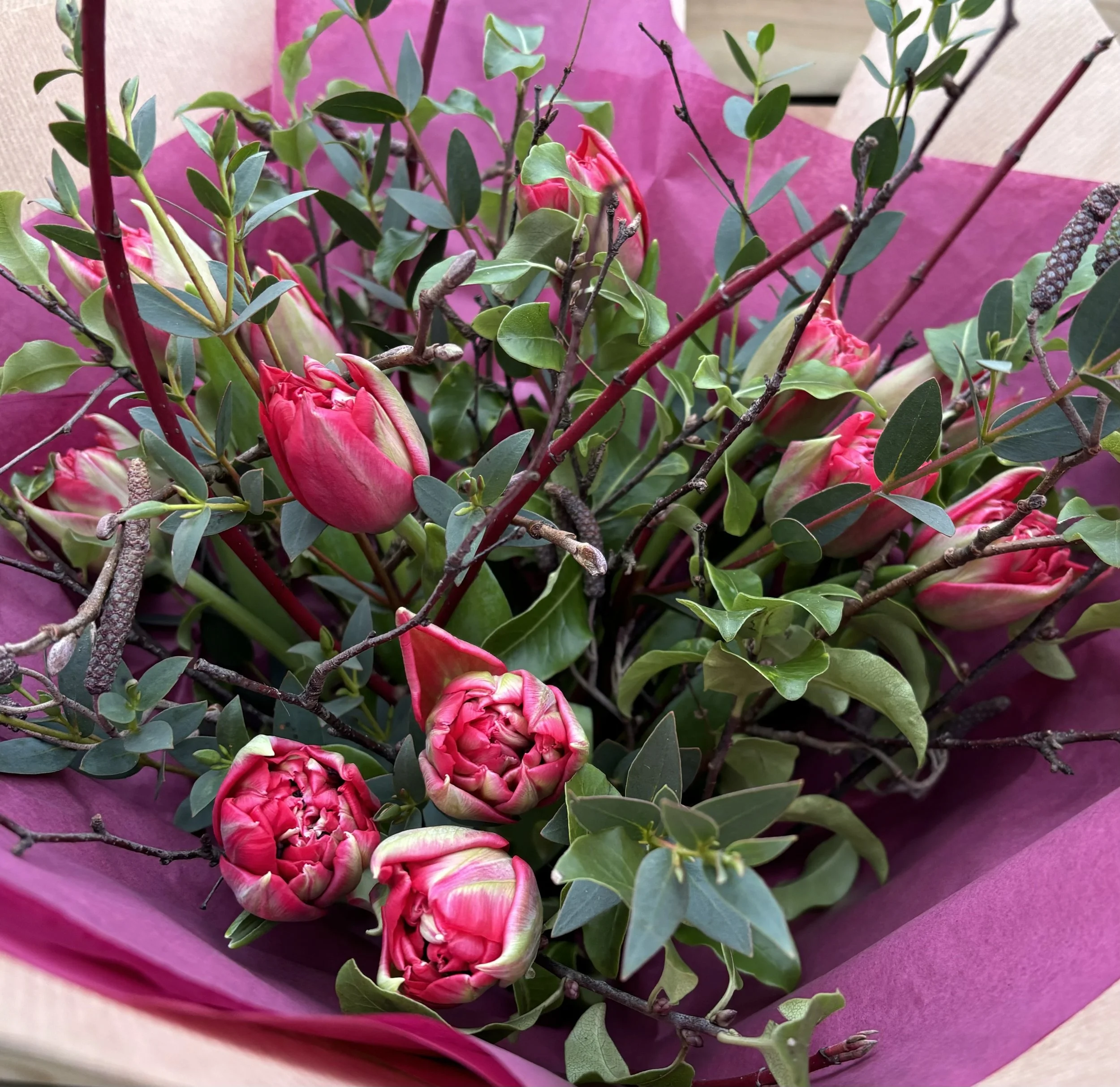 A Dozen Red Tulips Valentine's Gift Bouquet