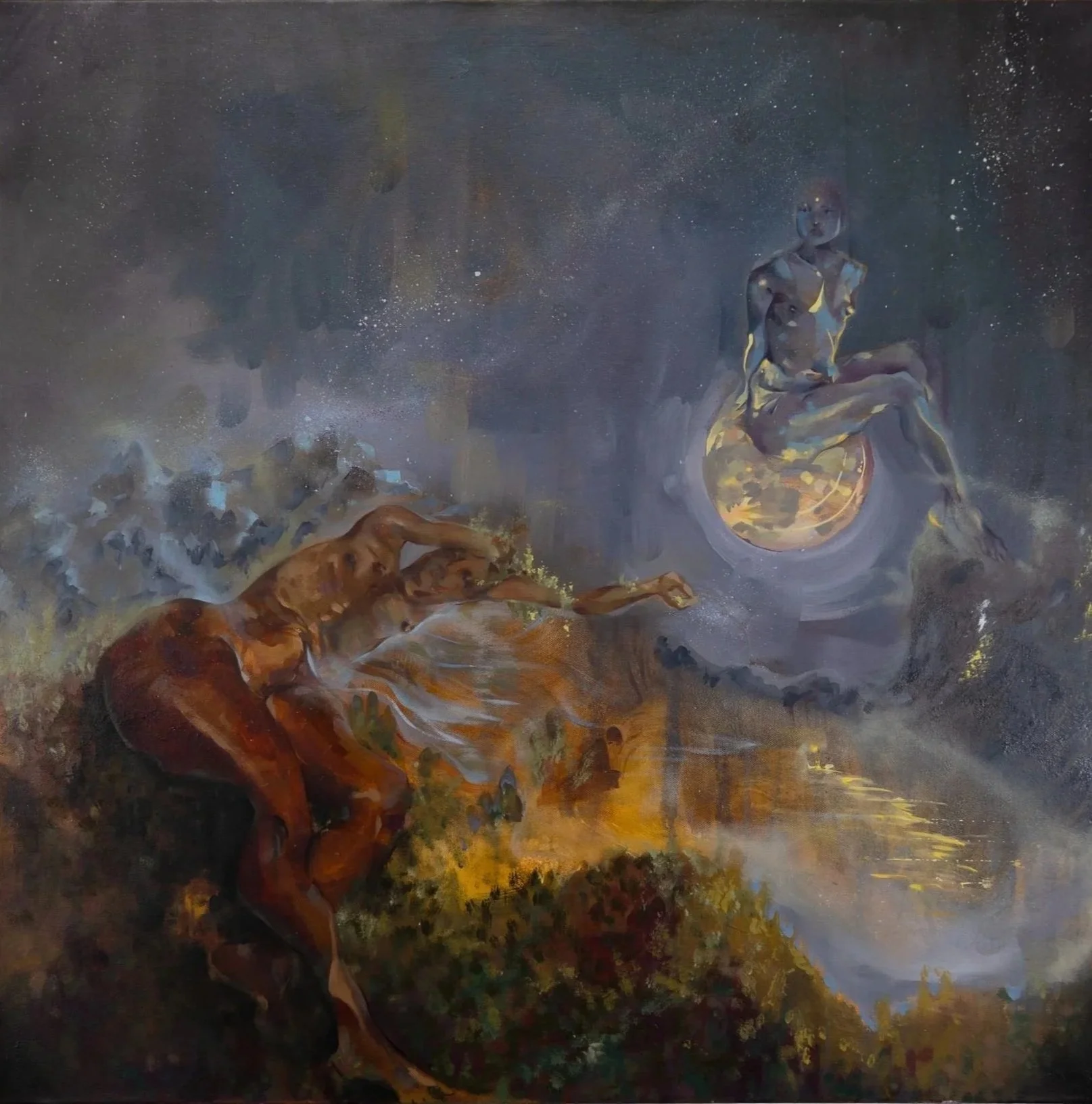Sister Mountain・Oil on Canvas・30 x 30 in