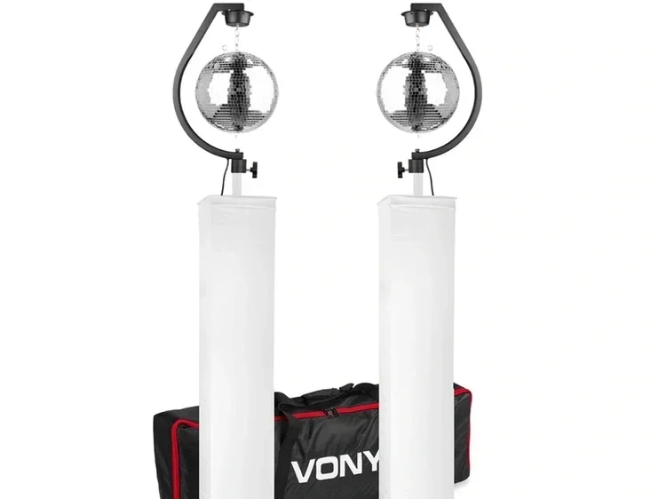 Freestanding Mirror Ball with Podium Stands & Spot Light - £165 + VAT for 1 x Mirror Ball & Stand