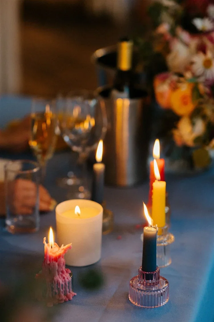 Coloured Glass Candle Holders - Assorted shapes and colours (Clear, Pink, Blue, Yellow) - £3.50 + VAT each