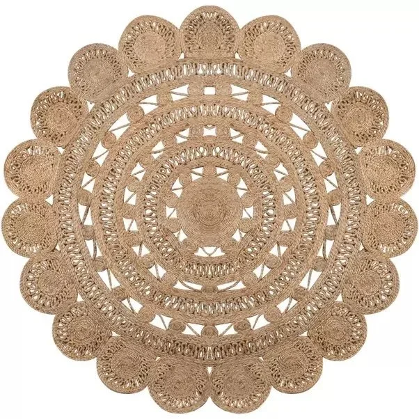 Patterned Circular Jute Rug - ​£35 + VAT 