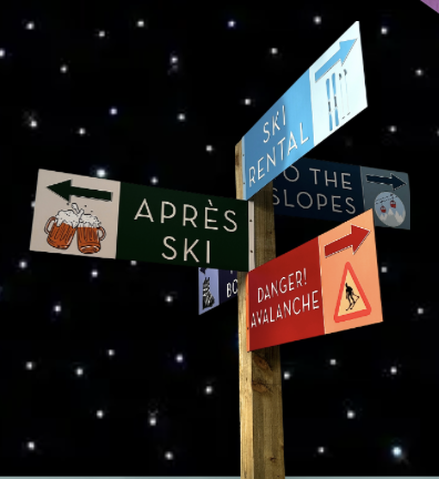 Festive: 10ft Ski Directional Signage - £195 + VAT
