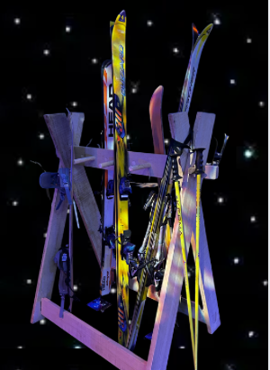 Festive: Ski and Snowboard Stand with Skis and Snowboards - £225 + VAT