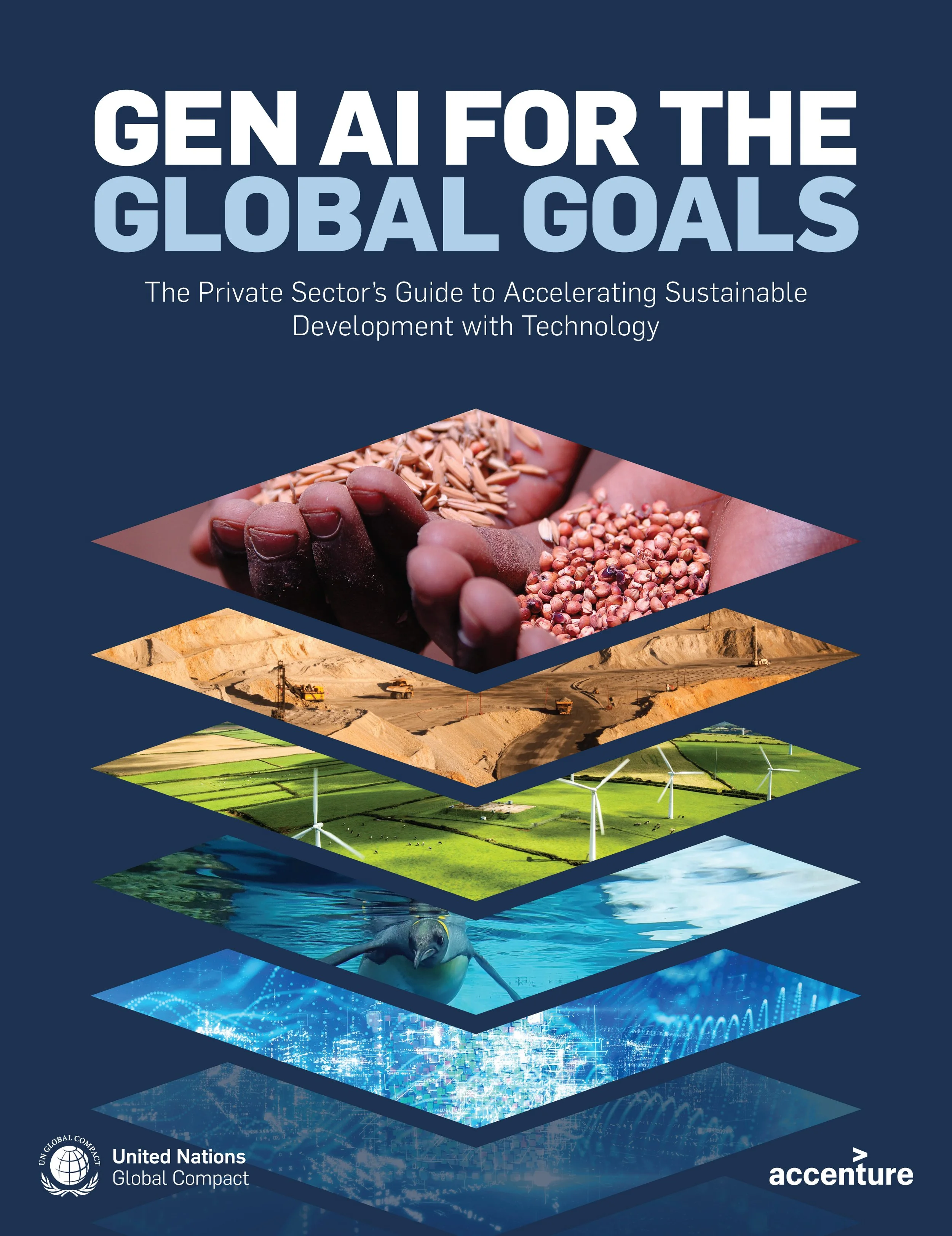 Cover of Generative AI for the Global Goals, a guide by the UN Global Compact and Accenture