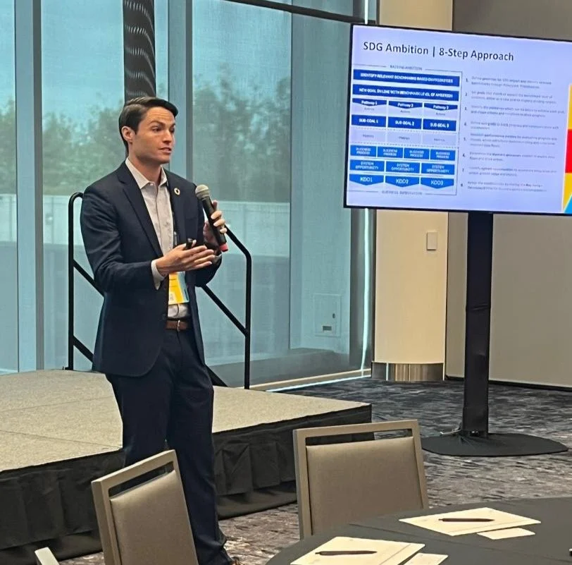Michael D. Hughes leading a workshop session at the UN Global Compact Leaders Summit