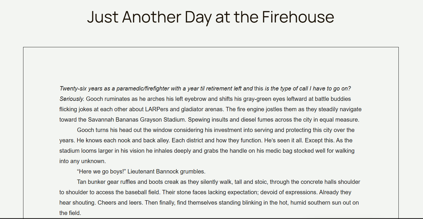 image of the title and first four paragraphs of the story