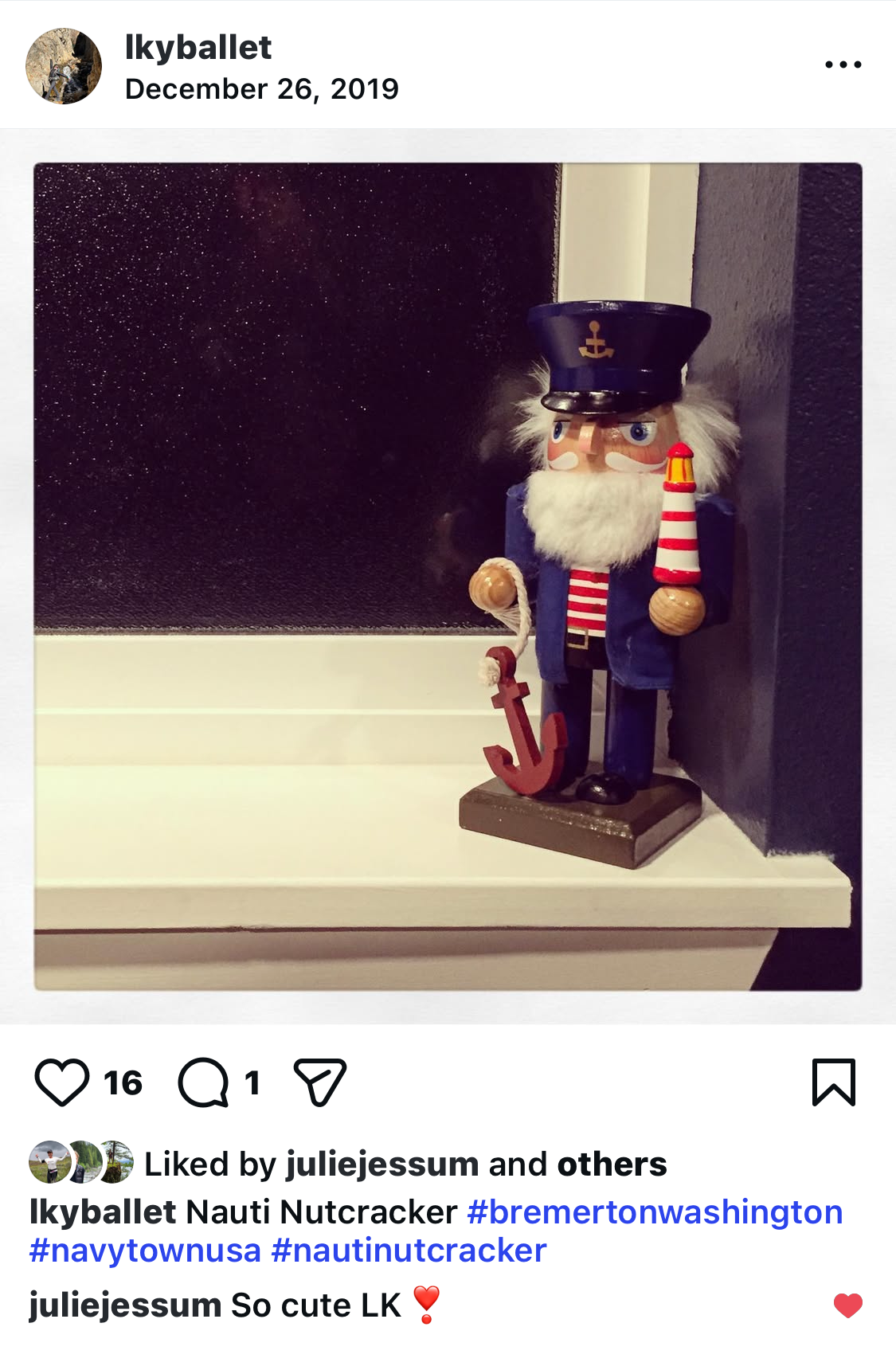 a nautical or sea captain theme as a nutcracker with a caption with a pun for naughty