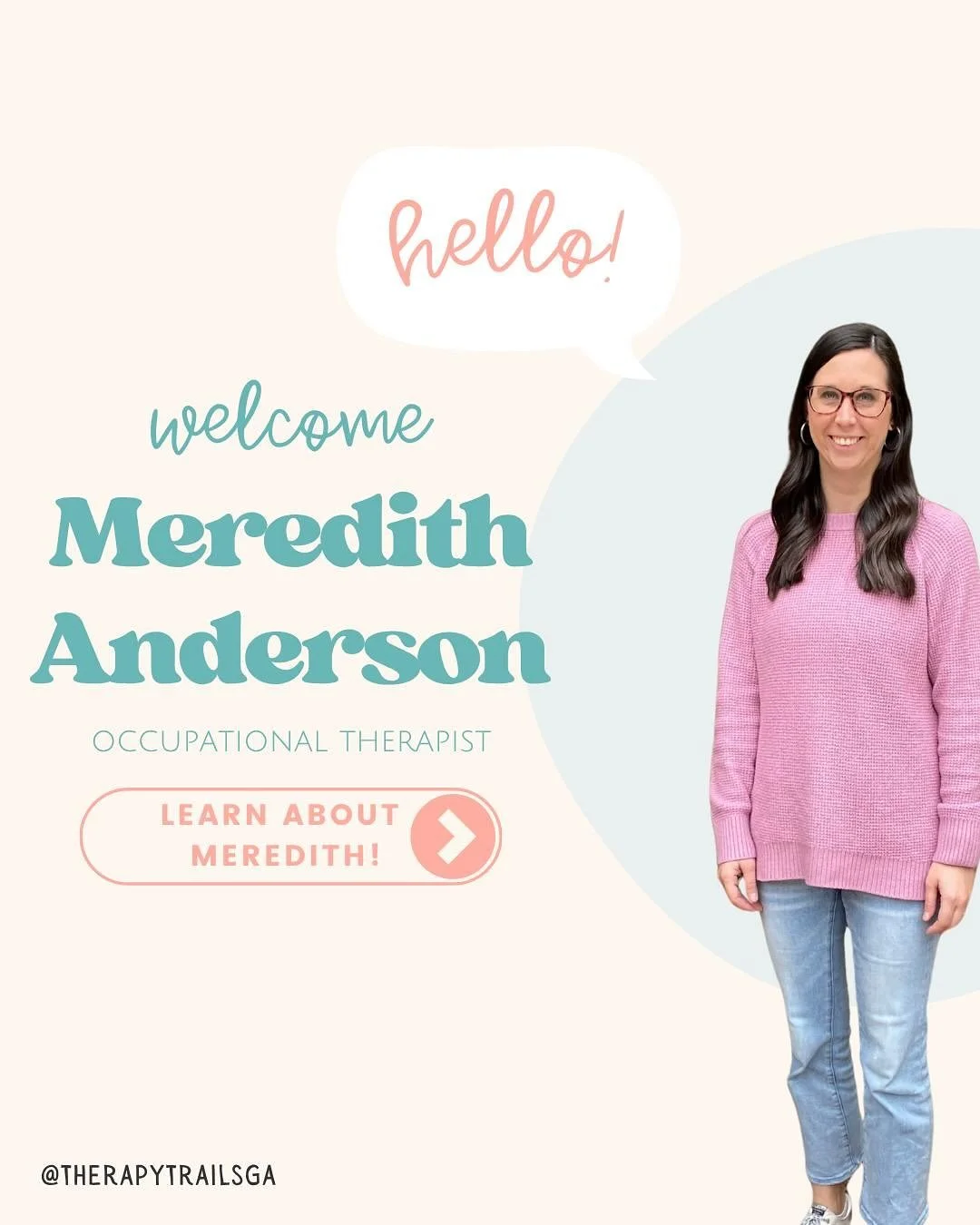 A big welcome to our newest OT, Meredith! 👋 We are LOVING the talent and knowledge that Meredith has already brought to our team- and it&rsquo;s only just beginning! So glad to have you Meredith! 🩵
#OT #Welcome 

Augusta | Business | Pediatric Ther